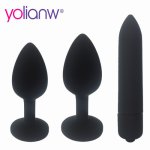 2pcs/3pcs Sex Shop Crystal Jewelry Butt Plug Massager Silicone Dildo Vibrator Anal Plug Gay Sex Toy (10 Speeds Vibrator)