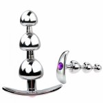 Metal Anal Plug Outdoor Wear Butt Beads Sex Toys for Women Men Prostate Massage Big Anus Dilator with Crystal Jewelry Big Dildo