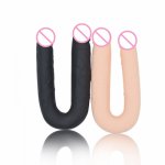 Super huge double dildo bending double dong horse dildo realistic sex toys for woman penis gay sex toys double ended dildo