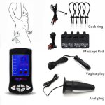 HOT Electric Shock Medical Themed Toys Kit Penis Rings Massage Pad Anal Butt Vagina Plug Electro Shock Sex Toys For Men Couples