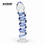 Adult Products Sapphire Spiral Glass Dildo Adult Sex Toys for Women Gay Masturbation Crystal Glass Dildo Female Masturbator