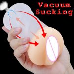Male Masturbator Cup Soft Silicone Pussy Sex Toys Transparent Vaginal Anal Adult  Sex Products Vacuum Sucking Pocket Cup for Men