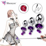 Runyu Intimate Metal Anal Plug With Small bell Smooth Touch Butt Plug No Vibrator Anal Bead Anus Dilator Anal Toys for Men/Women