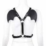 Manyjoy Devil Wing Pu Leather Body Harness Cage Bra Sexy Lingerie Fetish for Women Punk Gothic Bondage Crop Tops