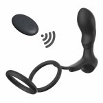 Male Penis Ring Anal Plug Vibrator Remote Control G Spot Stimulator Prostate Massage Penis Delay Ejaculation Ring For Men