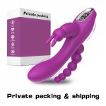 3 in1 Rabbit Vibrator Sex toys For Women G-spot Vagina Clitoris Stimulator Anal Dildo Vibrator Female Adults Product for Couples
