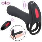OLO G-Spot Vibrator Cock Ring Penis Erection Long Lasting Vagina Clitoris Stimulate Orgasm Nipples Massager Sex Toys For Couple