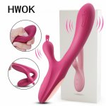 HWOK Soft Rabbit Dildo Vibrators G Spot Clitoris Double Stimulator Vagina Massager Sex Toys For Woman Female Masturbator