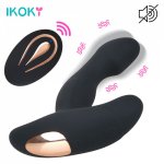 IKOKY Anal Plug USB Recharge Dildo Silicone Wireless Vibrator Male Prostata Massager  Prostate Stimulator Vibrator Gay Sex Toys