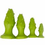 Zerosky  Super Huge Green Butt Plug With Thorn Soft Anal Plug Erotic Sex Toy For Beginner Prostate Massage Anus Dilator