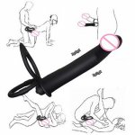 Silicone Double Penetration Penis Vibrator Strap on Dildo Vibrator Anal Plug Prostate Massage Anal Plug Sex Toys for Men Sexo