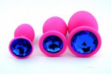 3Pcs/lot Sexy Pink Silicone Anal Butt Plug Set, Sex Toy Anal Buttplug,Anal Plugs Couples Or Gay Sex Toys For Men Women Anal