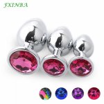 FXINBA 3Pcs/Set Anal Plugs Metal Butt Plug Large Buttplug Anal Beads Adults Sex Toys For Women Man Couple Gay Intimate Toys Gift