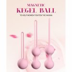 Movconly Silicone Magnetic Kegels Balls Egg Smart Ball Vaginal Tighten Exercise Machine Vibrator Ball Sex Toys for Womens