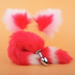 Fox, Sexy Fox Tail Plug Faux Fur Red Adult Games Stainless Steel Anal Bead Butt Plug Stimulator Sex Products Flirt Toys For Women
