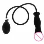 Butt Plug Inflatable Dildo with Push Release Button Stretcher Pump Expandable Massager Sex Toy for Women Men