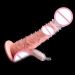 14cm Silicon Penis Sleeve Reusable Condom For Man With Spike Dotted Vibrating Dildo Sheath Condoms Extender Clitoris Stimulate