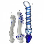 Double Heads Glass Dildo Pyrex  Huge Glass dildos Crystal Big Anal Butt Plugs Fake Penis Sex Toys for Woman Gay Couples Games