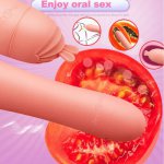 Dildo Vibrator Clitoris Sex Toys For Women Thread Massager G Spot Pussy Vagina Stimulator Tongue Licking Heat  USB Rechargeable