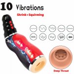 New Electric Male Masturbatioin Cup Vibrator Deep Throat Clip Suction Automatic 3d Channel Oral Sex toys Adult Intimate Products