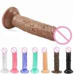 Jelly multicolor sexy dildo woman lifelike penis strong sucker adult toy anal g-spot stimulation orgasm masturbation sex toy