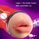 Realistic Oral 3D Deep Throat with Tongue Teeth Maiden Artificial Vagina Male Masturbators Pocket Pussy Oral Sex Toys for Men