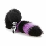 Fluffy Faux Fox Tail Anal Plug Metal Butt Plug Trainer Cosplay Costume Erotic Adult Flirt Sex Toys 3 Size