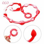 OLO Anal Butt Plug Pull Ring Dilatator Ball  110cm Long Anal Sex Toys Super Size Ass Massage Silicone Anal Beads