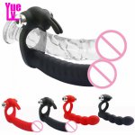 YUELV Strap-on Penis Ring 7 Speed Vibrating Cock Rings G-spot Anal Plug For Men Strapon Dildo Vibrator Adult Sex Toys For Couple