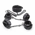 Leather Bdsm Bondage Cuffs Adjust Neck Collar Handcuffs For Sex Bondage Set Legcuffs Adult Games Slave Bdsm Toys For Women Men