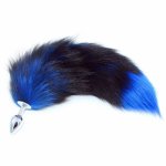 Fox, Anal Fox tails With metal anal plug Sex toys Butt plug sex games Role play toys Blue Real tails