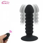 Ikoky, IKOKY Anal Plug Prostate Massager Vibrator Silicone Bead Dildo Vibrator Sex Toys For Men Remote Control Suction Cup Butt Plug