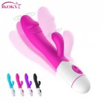 Ikoky, IKOKY Erotic Dildo Rabbit Vibrator Anal Vagina Massage Sex Toy For Wome 30 Frequency Dual Vibrating n G-spot Masturbator
