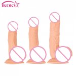 Ikoky, IKOKY Big Dildos S/ M/ L Female Masturbator Sex Toys for Woman Artificial Cock Real Dick Size Realistic Huge Penis Suction Cup