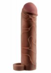 Przedłużka na penisa perfect z opaską na jądra (+5cm) brązowy | 100% dyskrecji | bezpieczne zakupy