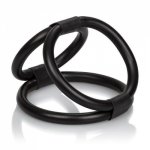 Potrójny pierścień z zamkiem czarny | 100% dyskrecji | bezpieczne zakupy