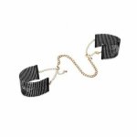 Kajdanki z łańcuszkiem w złotym kolorze czarne | 100% dyskrecji | bezpieczne zakupy