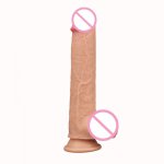 DLX Dual-layered Liquid Silicone Huge Dildo Realistic Skin Feeling Penis Big Dildo Adult sex product Sex Toys for Woman Massage