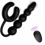 Anal Vibrator Butt Plug Prostate Massager with Penis Vibrating Ring 10 Mode Remote Controller G-Spot Vibrator Sex Toy for Men