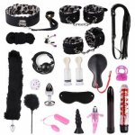 20Pcs Handcuffs Whip BDSM Bondage Butt Plug Kit Toys Sexy Adult Product Tools Flirting Sex Toy For Woman Couple Slave Restraints
