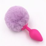 Noble Violet Rabbit Tail Anal Plug Butt Plug Silicone Anus Plug Adult Game Butt Stopper Anus Dilata Sex Toys for Couples H8-63A