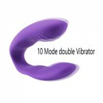 10 Modes Double Vibrators Rechargeable G Spot Vibrator Massager Adult Female Masturbator Sex Toys For Woman 