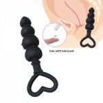 2020 New Male Prostate Massager Silicone Anal Beads Black Anal Plug Sex Toys For Men Women Butt Plug Adult Sex Products Sex Shop