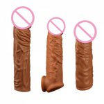 GaGu Realistic Condom Reusable Penis Sleeve Enlargement Condoms Male Cock Extender Dildo Enhancer Intimate Sex Toys For Men