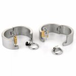 304 Stainless Steel Lockable Handcuffs  Shackles Fetish Slave manacle Bondage Sex Toy Restraints Hand Cuff  For Women Man Couple