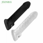FXINBA 18cm Large Penis Extender Dildo Enlargement Reusable Condom Penis Sleeve Delay Ejaculation Sex Adult Toys For Men