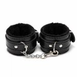 Appeal Plush Handcuffs Couples Bundle Bondage Black Leather Handcuffs Alternative Toys Adult Sex Products