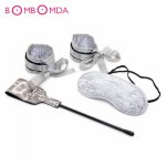 1 Set Sexy Lace Mask With Handcuffs Blindfold Sets Bondage Silver Sex Toys For Couples Adult Games Women Exotic