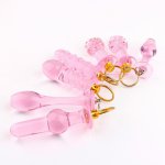 Mini Pyrex Glass Fake Male Dick Crystal Artificial Dildo Penis Anal Plug Bead with Pull Ring for Men Women Couples Flirt Sex Toy