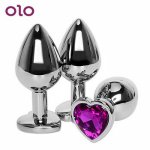 OLO Heart Shaped Anal Plug Crystal Jewelry Butt Plug Anus Stimulator Sex Toys For Woman Men Gay Erotic Prostate Massager